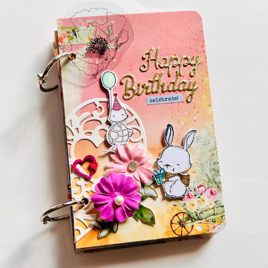 🎉 Birthday Sparkle – Handcrafted Mini Scrapbook