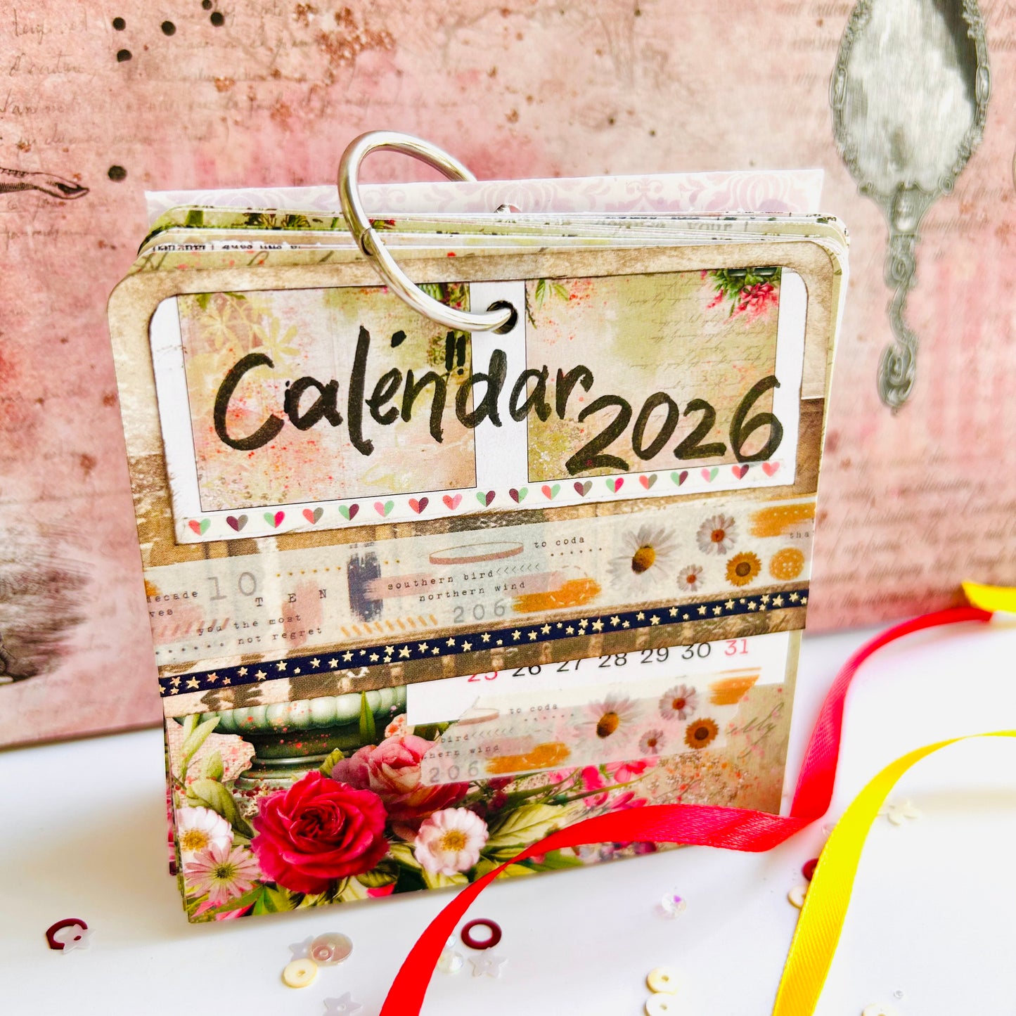 Floral Desk Calendar 2026