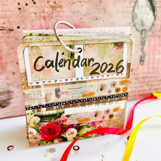 Floral Desk Calendar 2026
