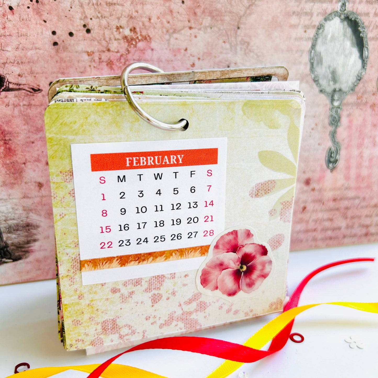 Floral Desk Calendar 2026