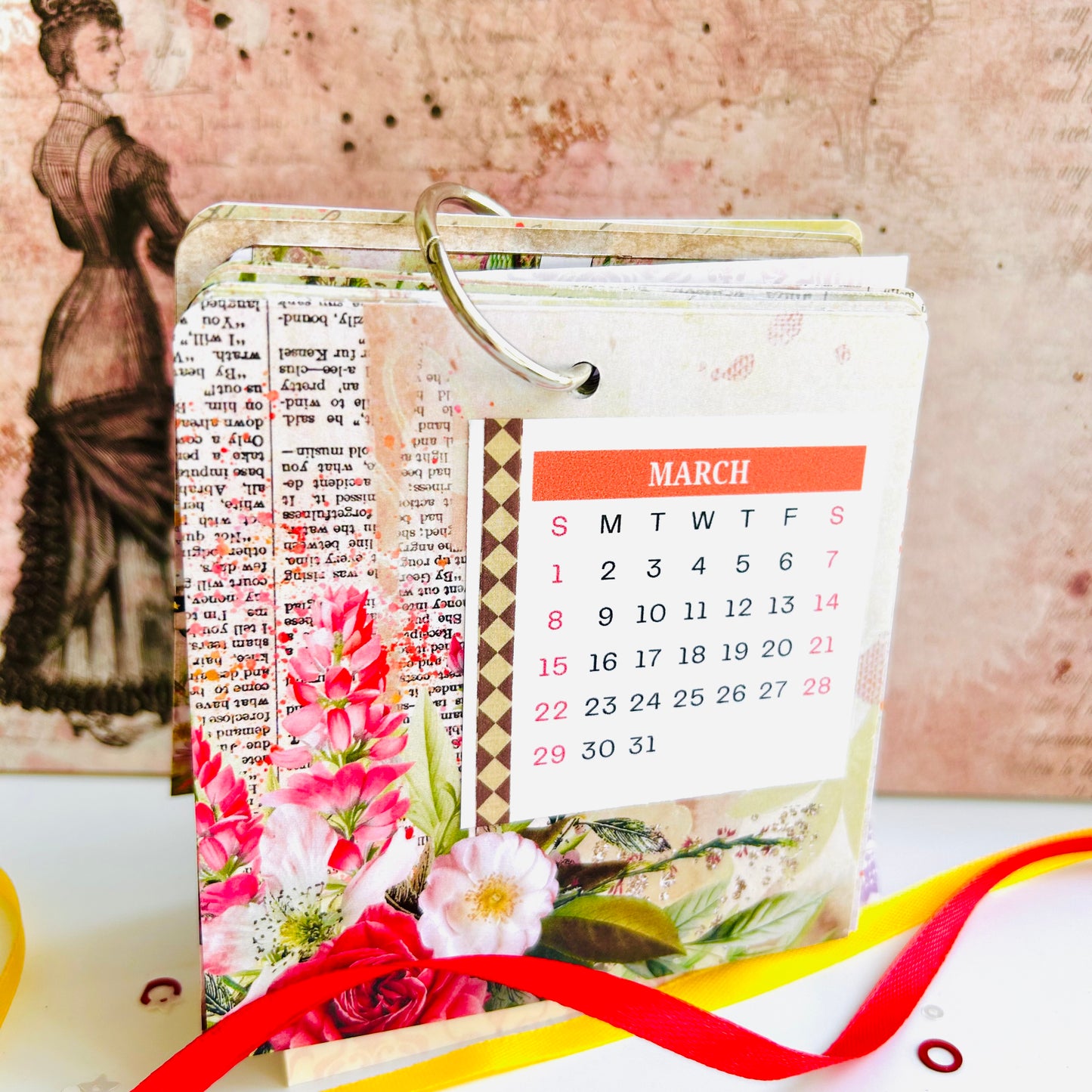 Floral Desk Calendar 2026