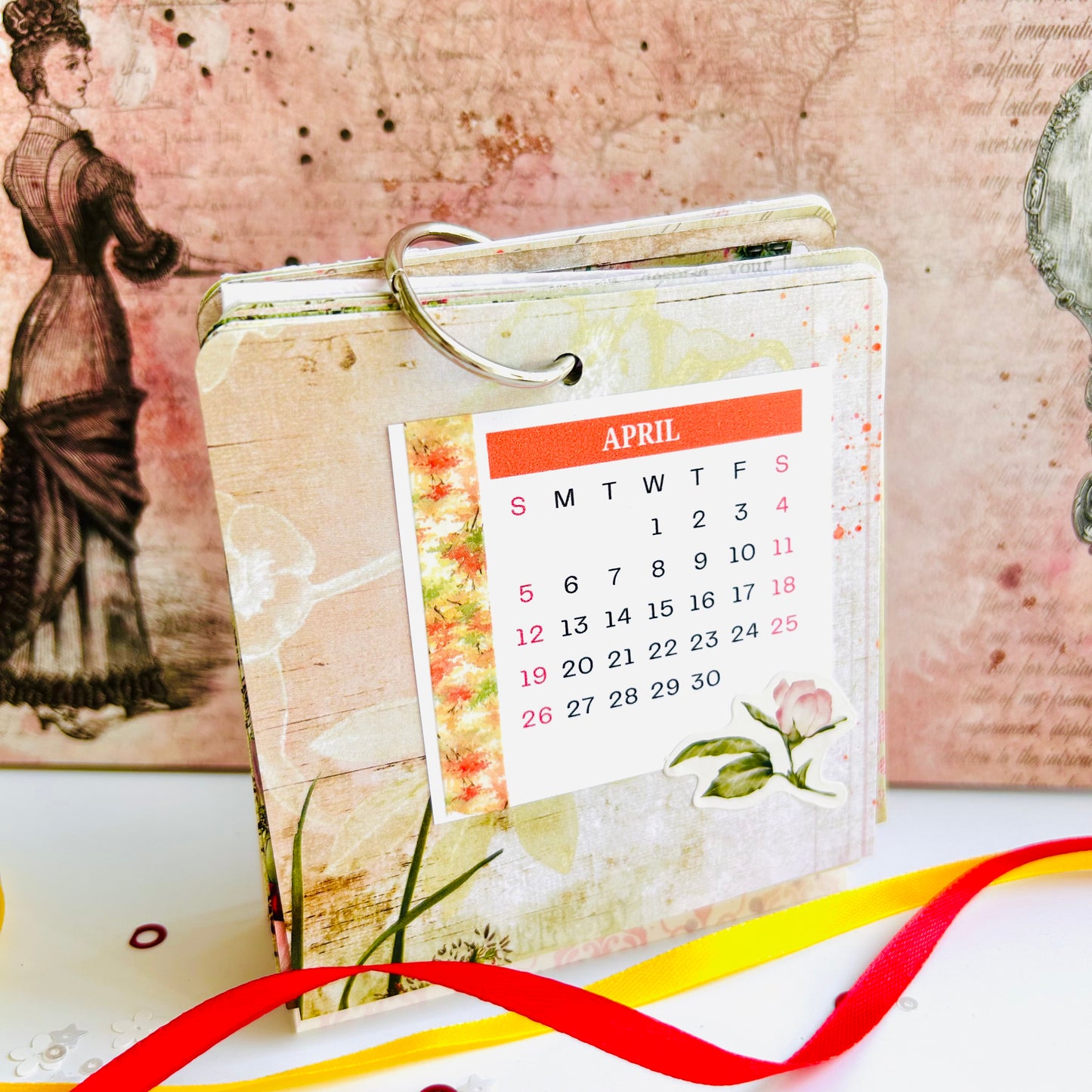 Floral Desk Calendar 2026