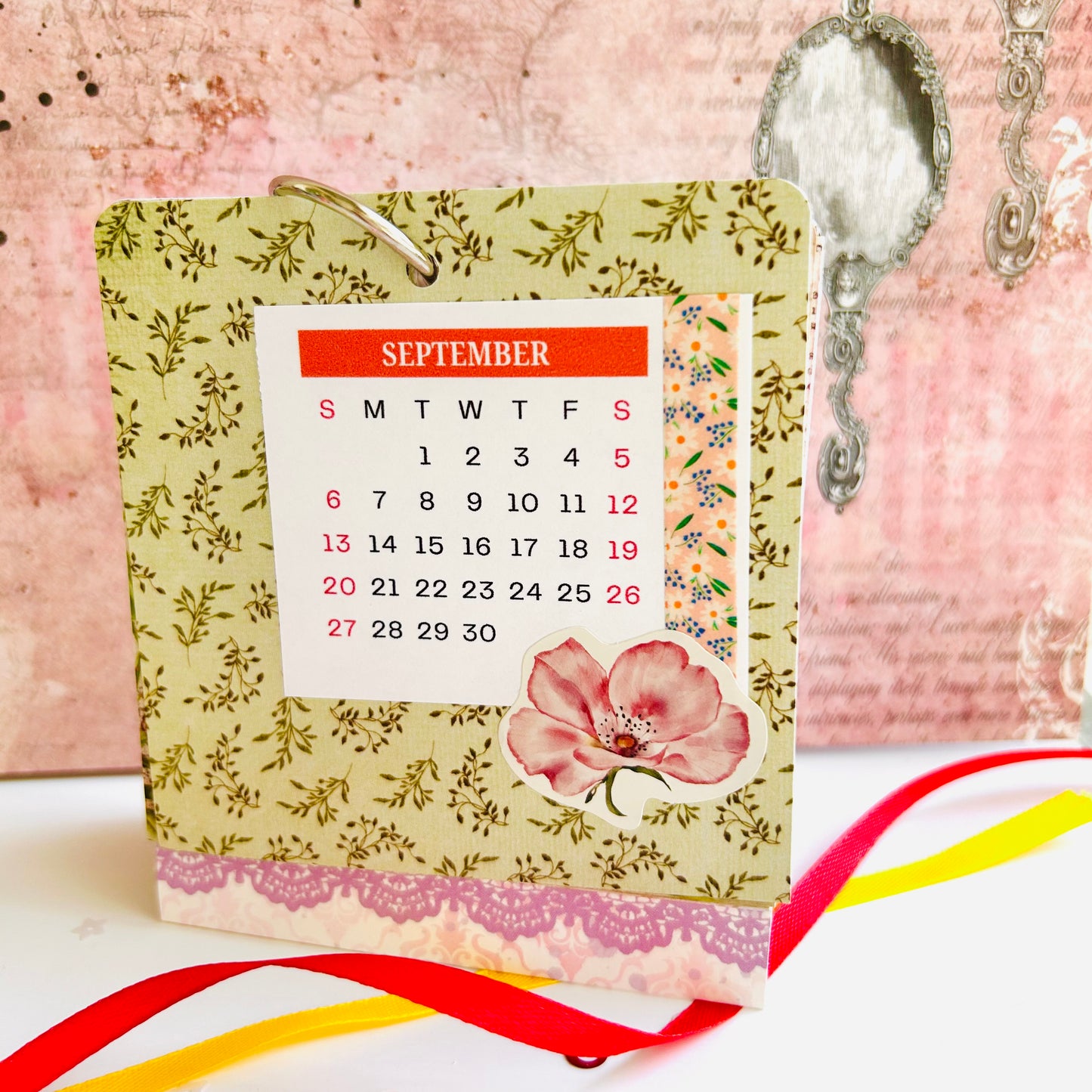 Floral Desk Calendar 2026