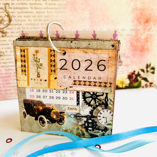 🕰️ Vintage Desk Calendar 2026