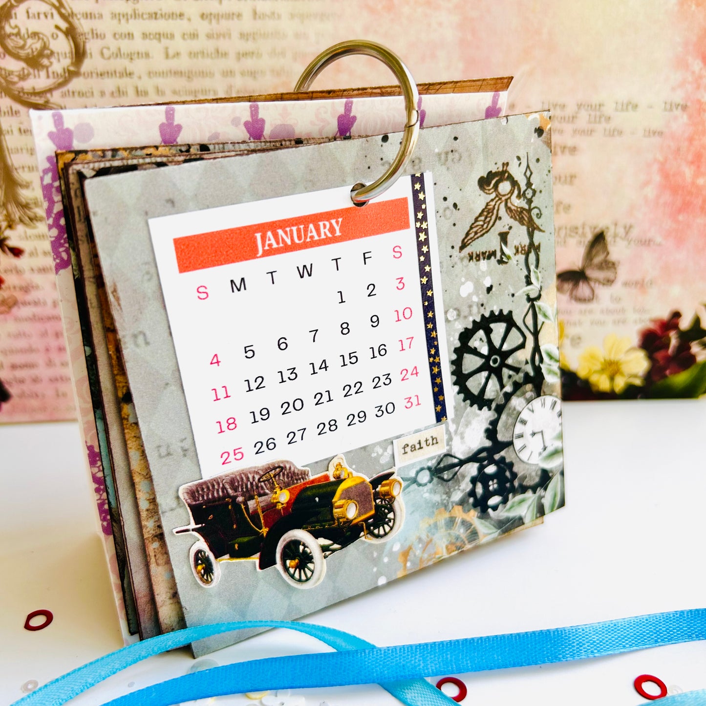 🕰️ Vintage Desk Calendar 2026