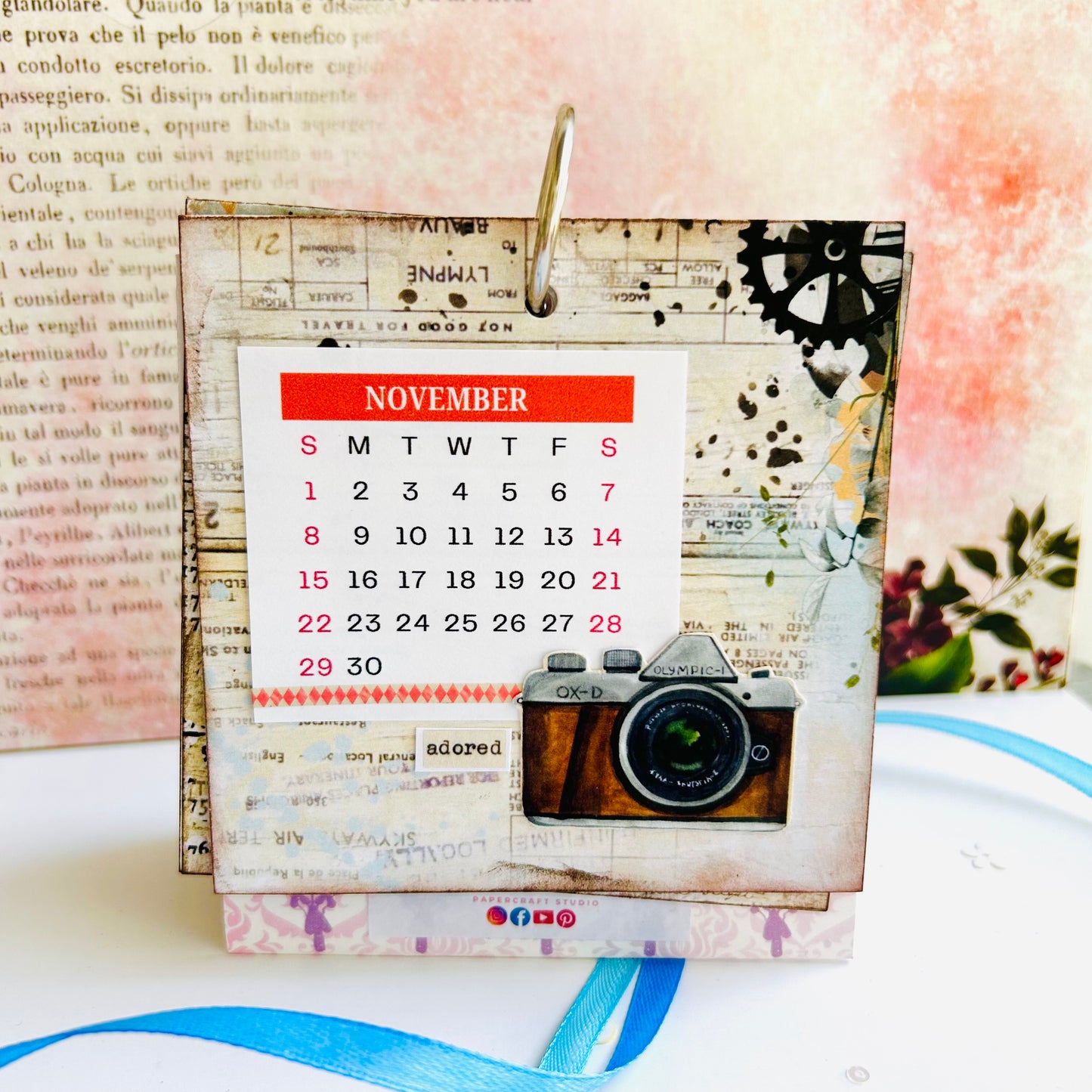 🕰️ Vintage Desk Calendar 2026
