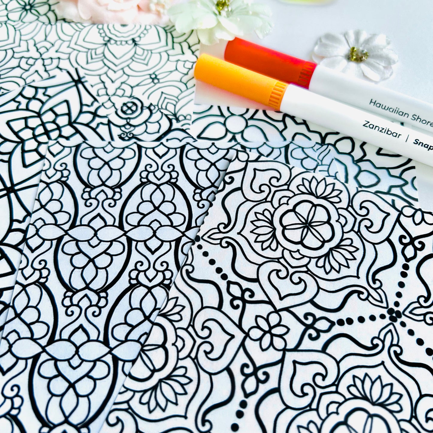 🌈’Color Me Calm’ Coloring Pages (set of 6 Assorted Designs)