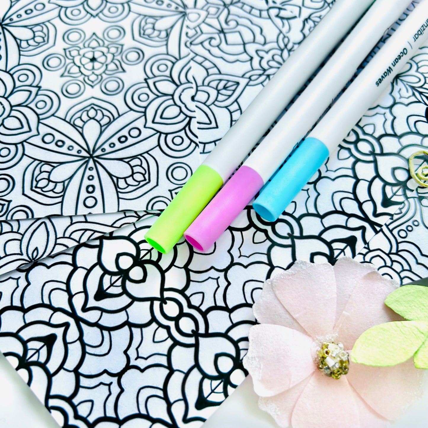🌈’Color Me Calm’ Coloring Pages (set of 6 Assorted Designs)