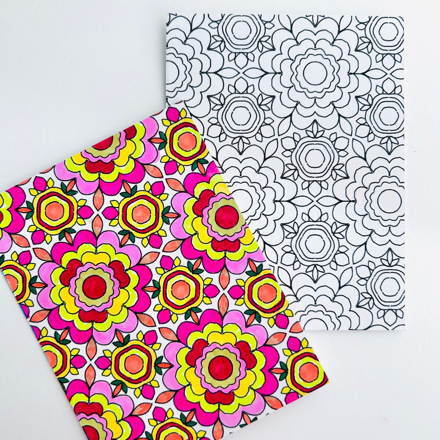 🌈’Color Me Calm’ Coloring Pages (set of 6 Assorted Designs)