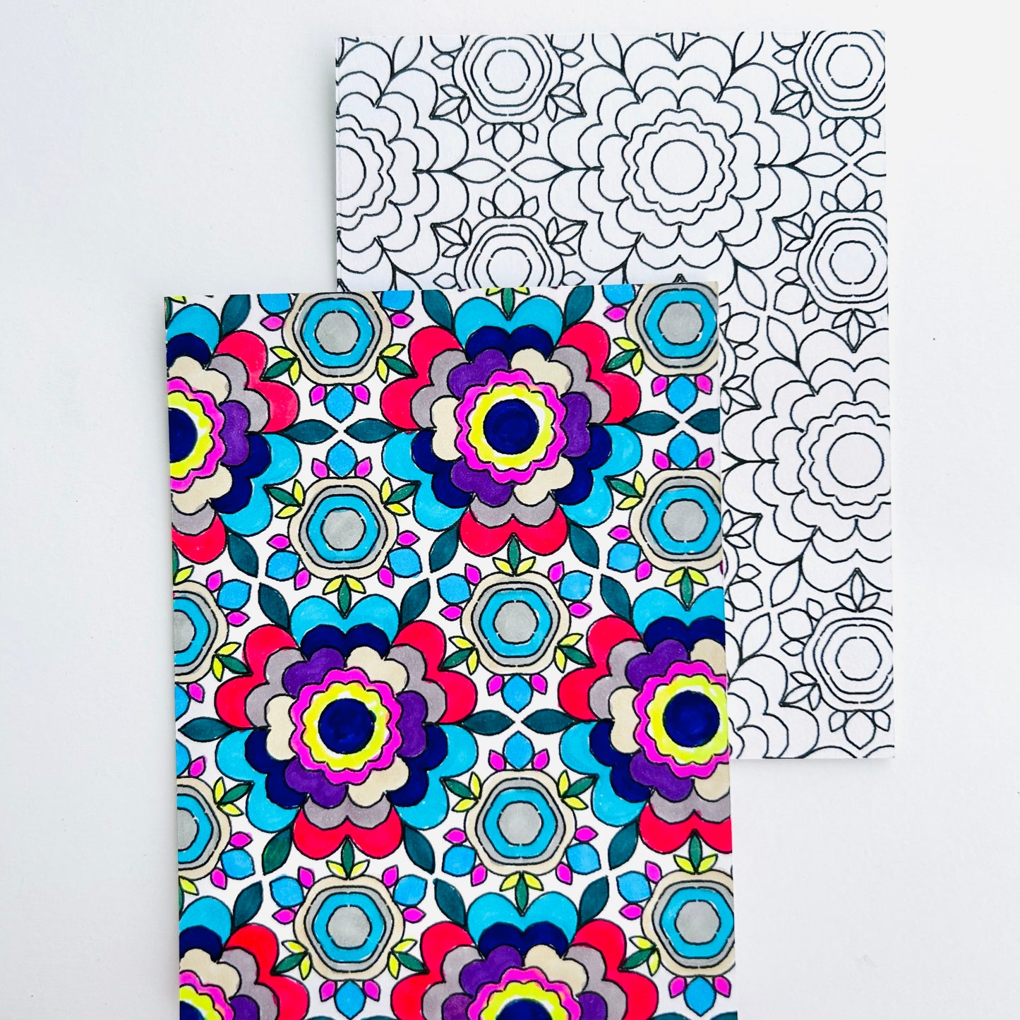 🌈’Color Me Calm’ Coloring Pages (set of 6 Assorted Designs)