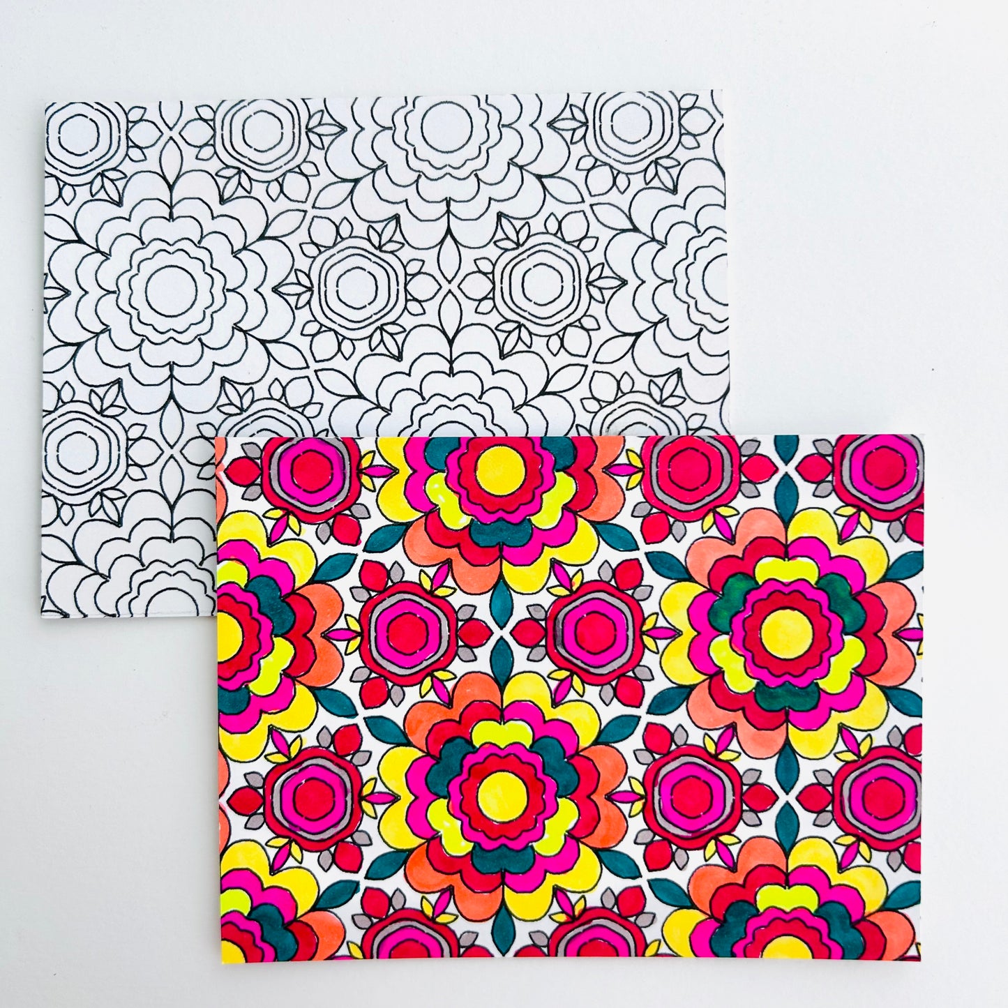 🌈’Color Me Calm’ Coloring Pages (set of 6 Assorted Designs)