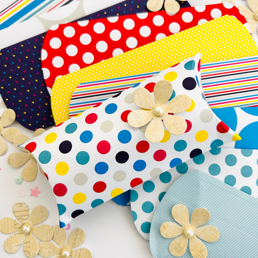 Pillow Gift Boxes – Polka Dots Set of 10 🎁✨