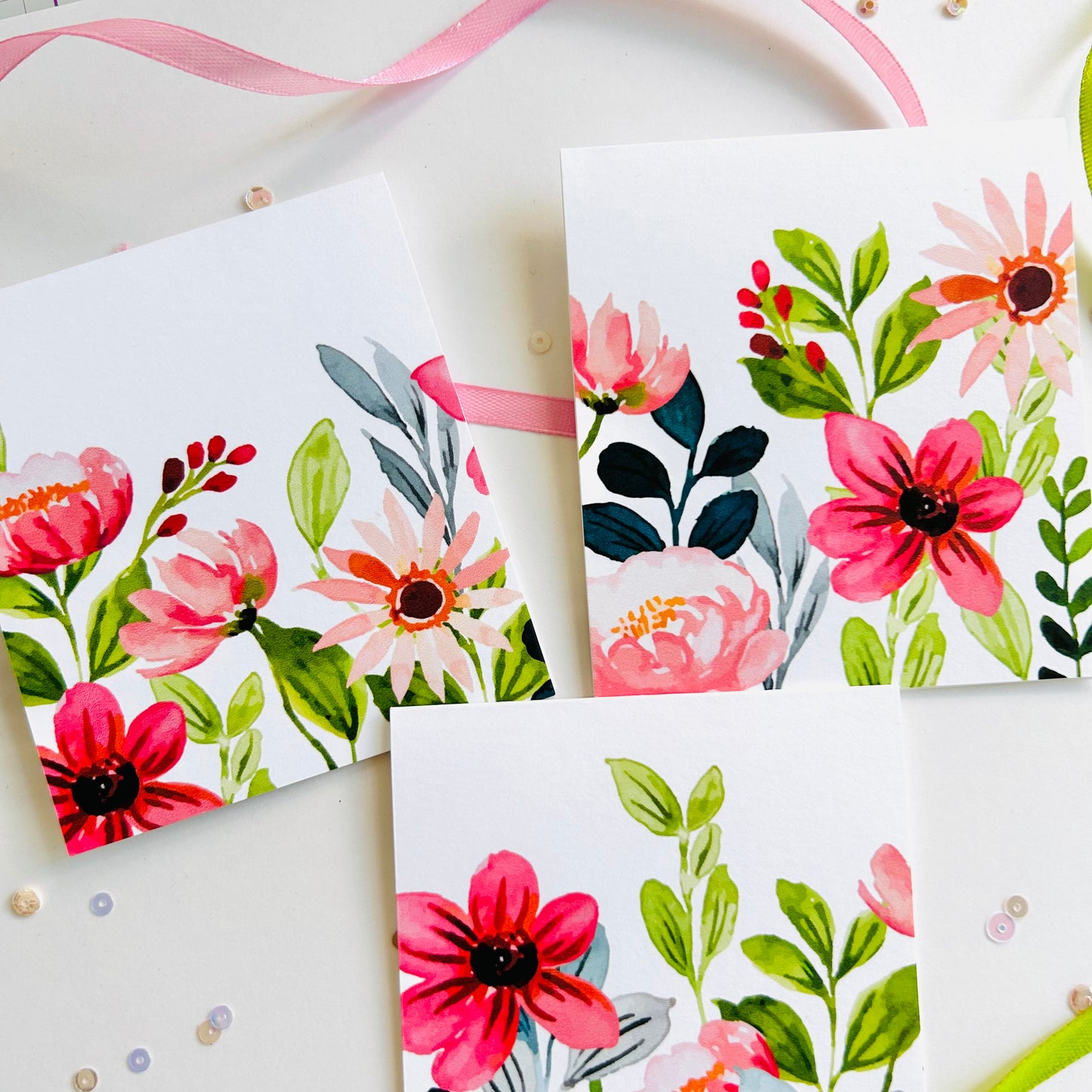 🌺 Wild Bloom Note Cards – Set of 3