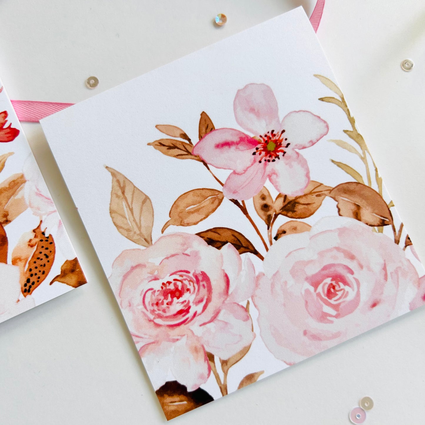 🌸 Blush & Earth Bloom Note Cards – Set of 3