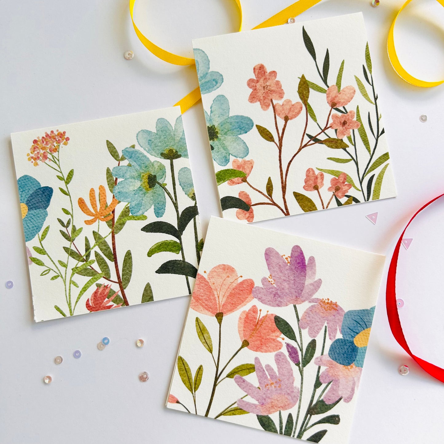 🌸 Garden Whispers Note Cards – Set of 3