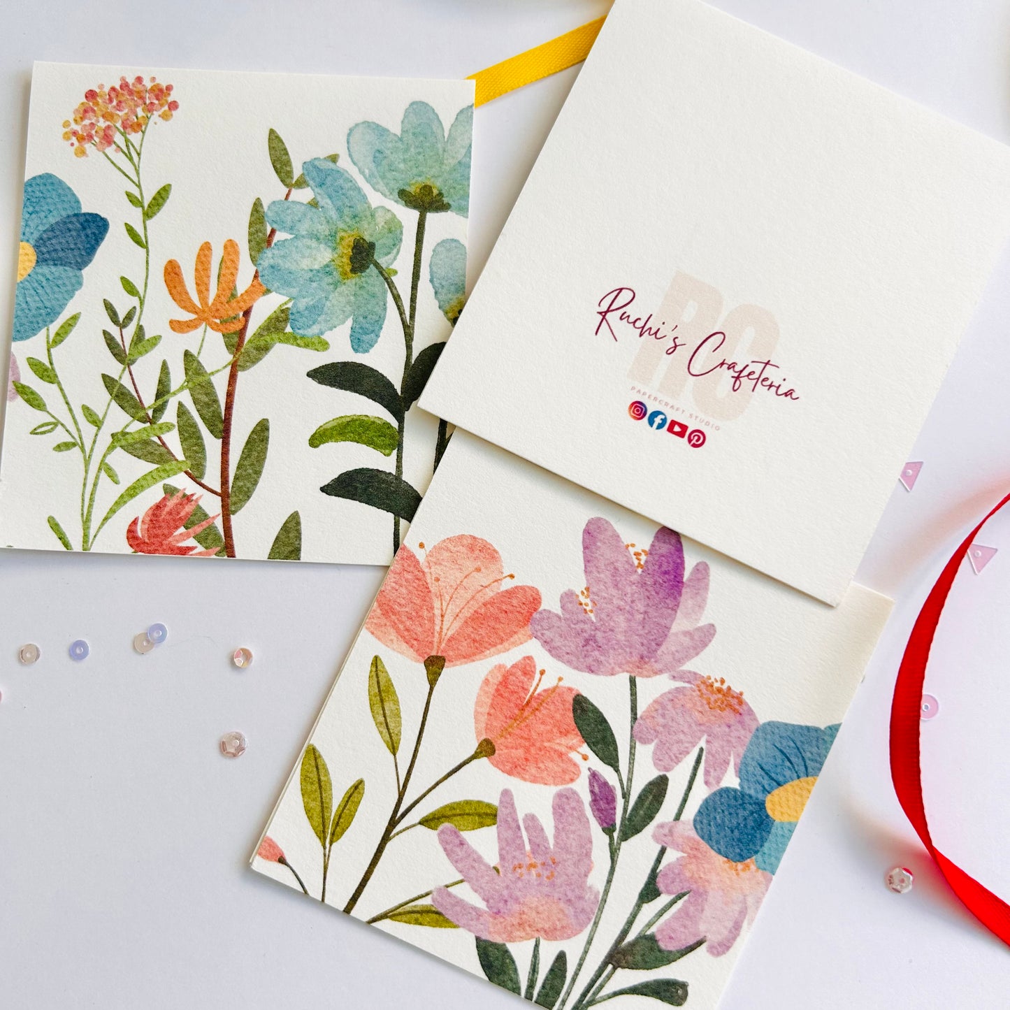 🌸 Garden Whispers Note Cards – Set of 3