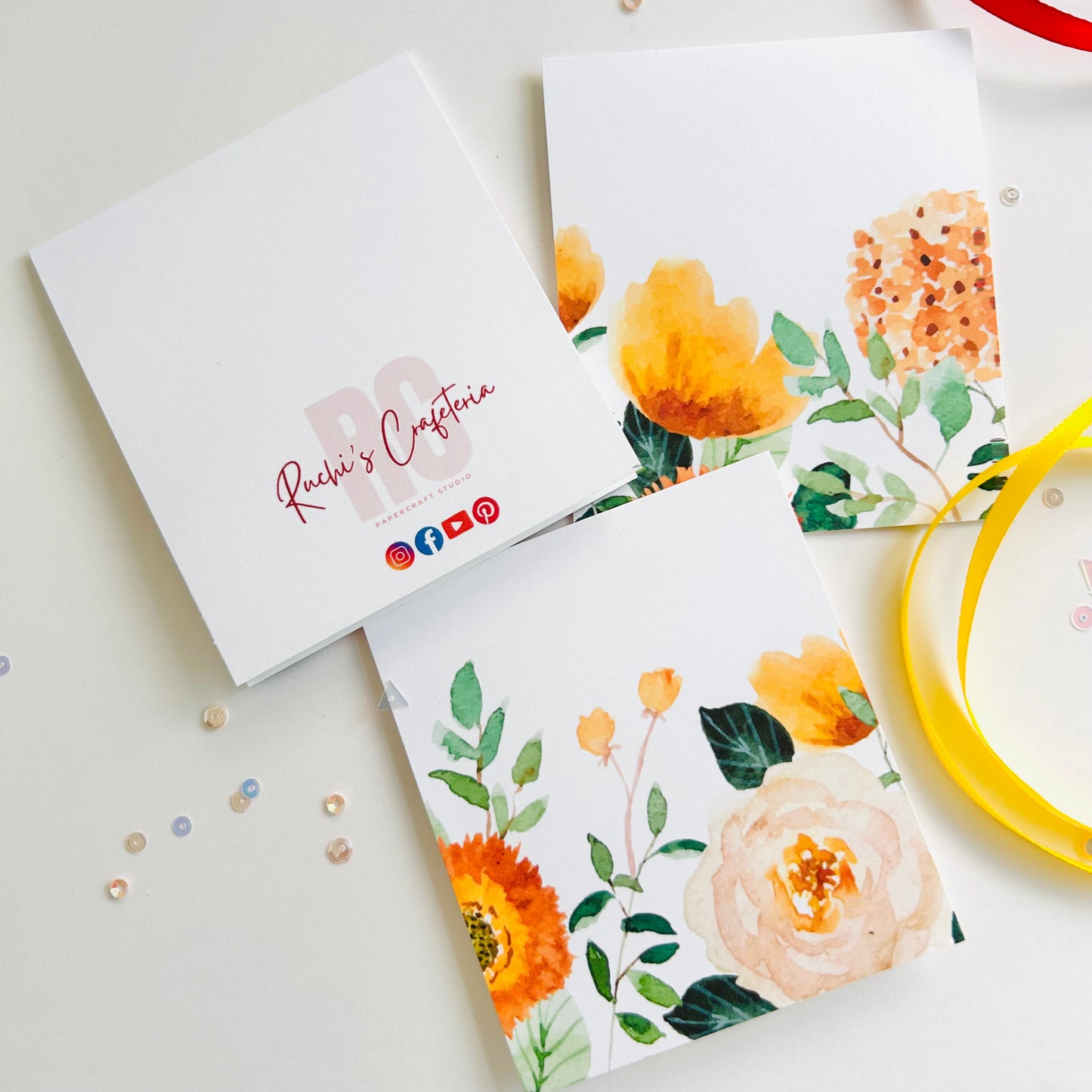 🌼 Sunbeam Garden Note Cards – Set of 3