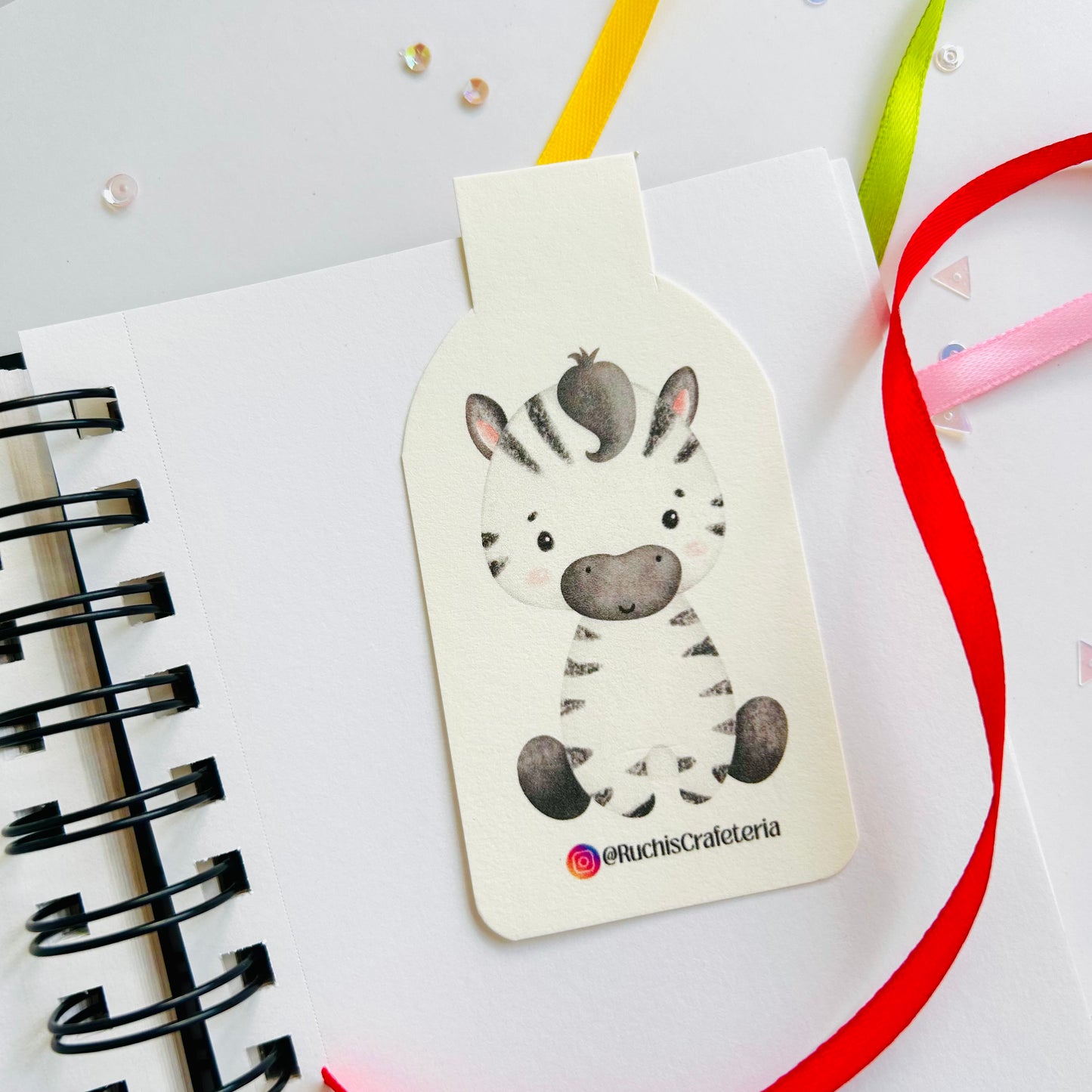 🦓 Magnetic Bookmark – 'IceMilk' the Baby Zebra