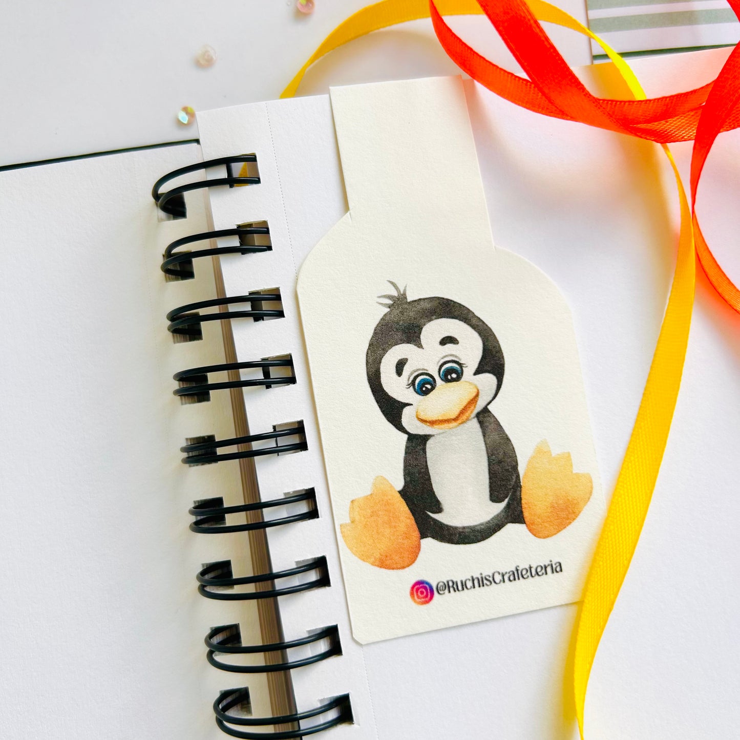 🐧 Magnetic Bookmark – 'Vanilla' the Baby Penguin