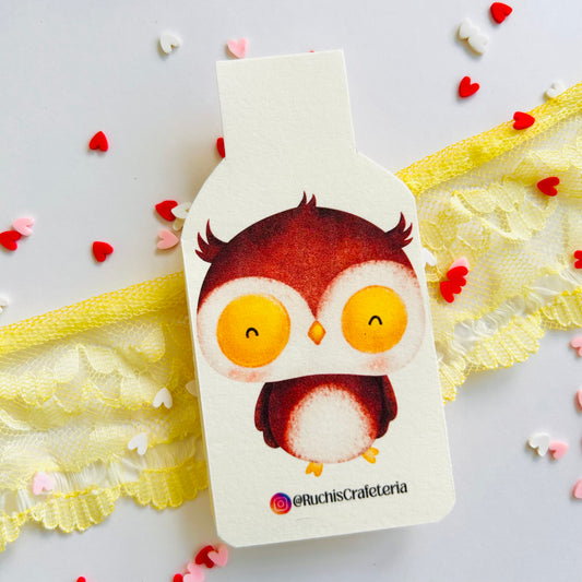 🦉🍊 Magnetic Bookmark – 'Orange' the Wise Little Owl