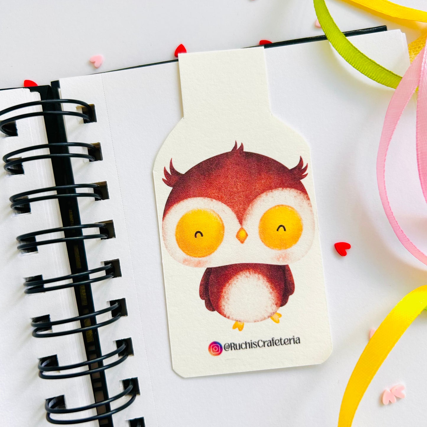 🦉🍊 Magnetic Bookmark – 'Orange' the Wise Little Owl