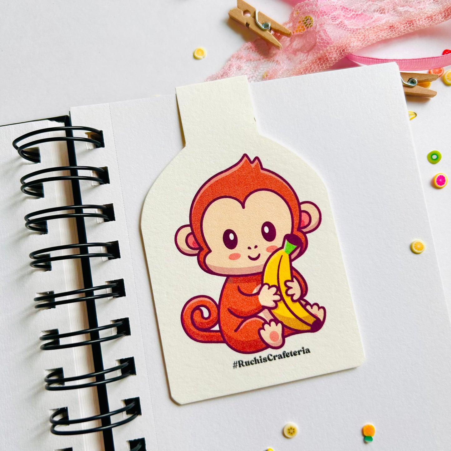 🐒🍌 Magnetic Bookmark – 'Momo' the Banana Buddy