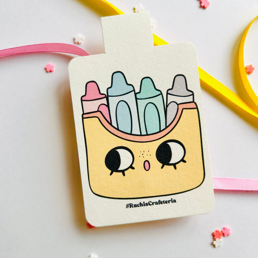 🖍️Rainbow – Crayon Packet Magnetic Bookmark