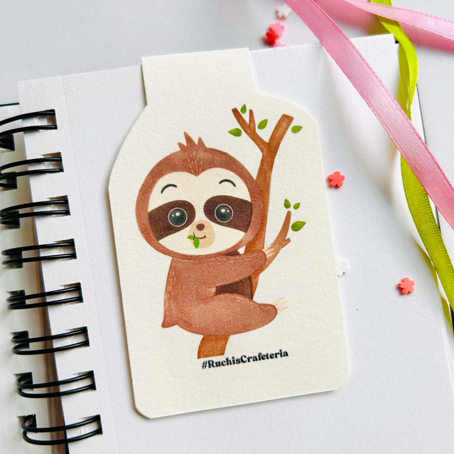 🦥 Peppermint the Sloth – Magnetic Bookmark