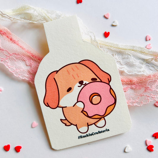 🍩Bruno – Doughnut Puppy Magnetic Bookmark