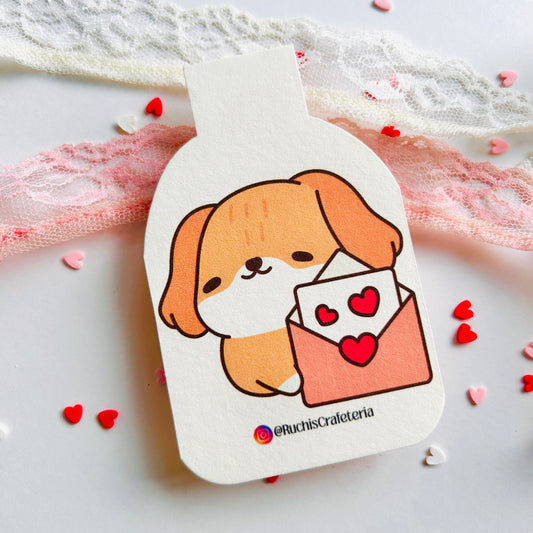💌 Bruno – Love Letter Puppy Magnetic Bookmark