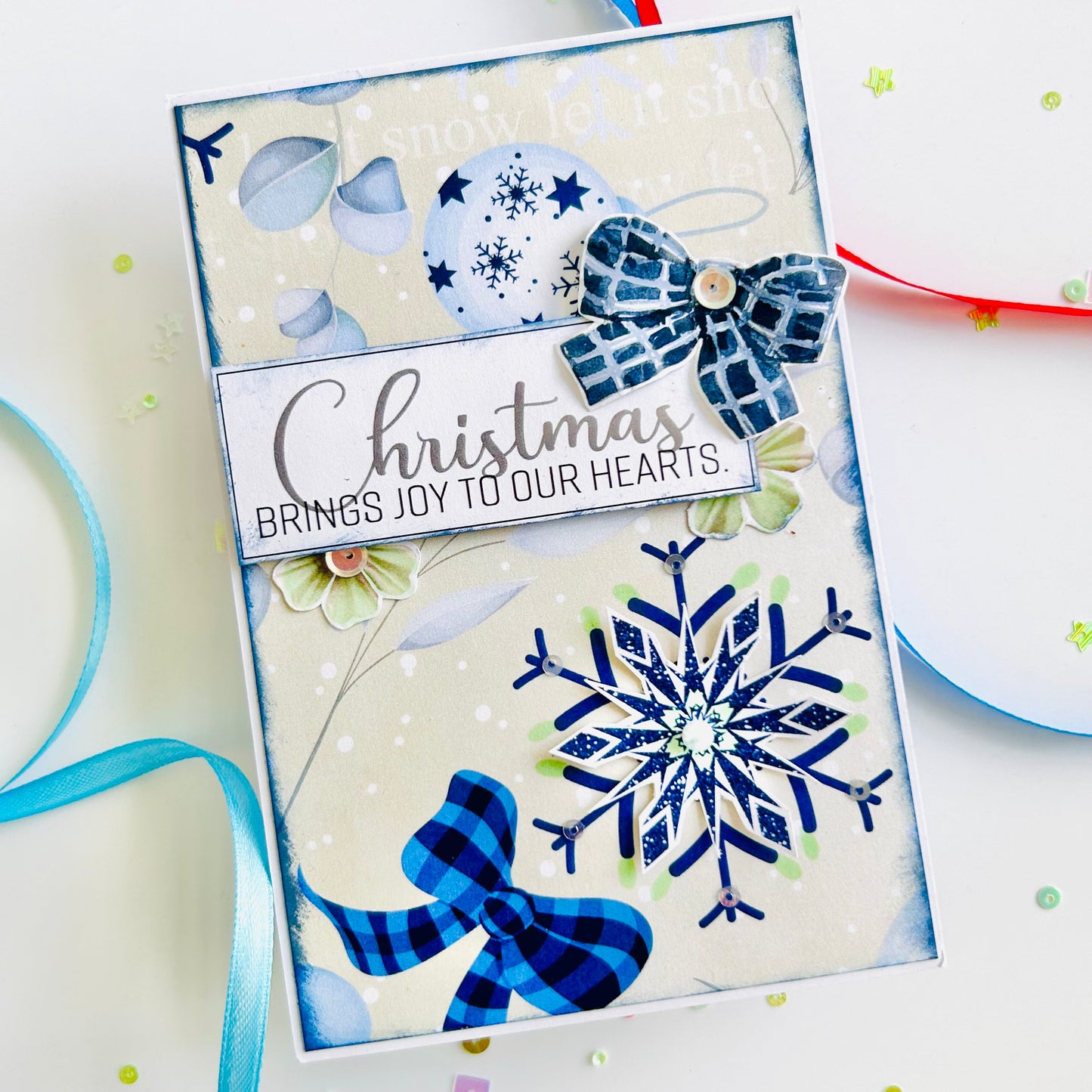 ❄️ Snowflake Joy – Handmade Christmas Card