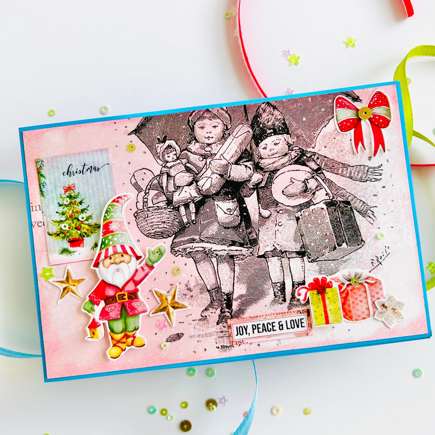 🎅 Vintage Christmas Cheer – Handmade Card