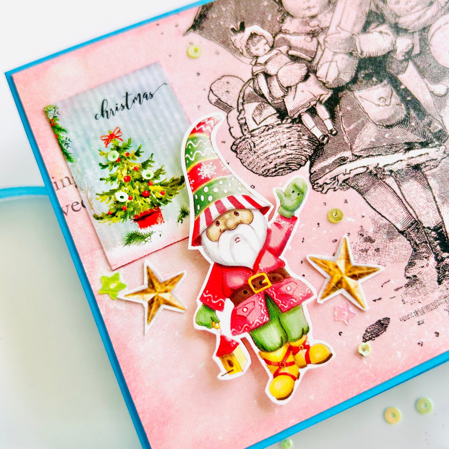 🎅 Vintage Christmas Cheer – Handmade Card
