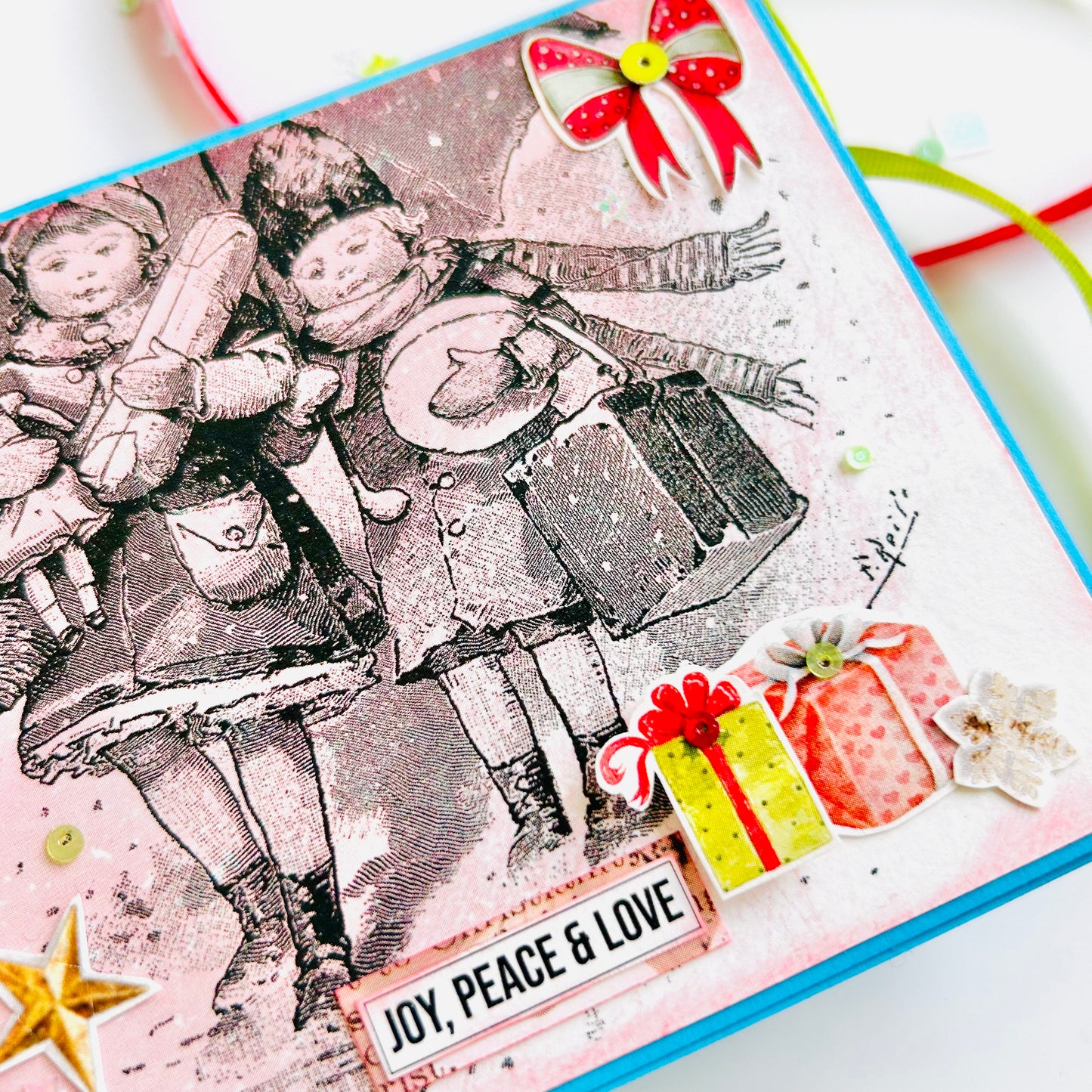 🎅 Vintage Christmas Cheer – Handmade Card