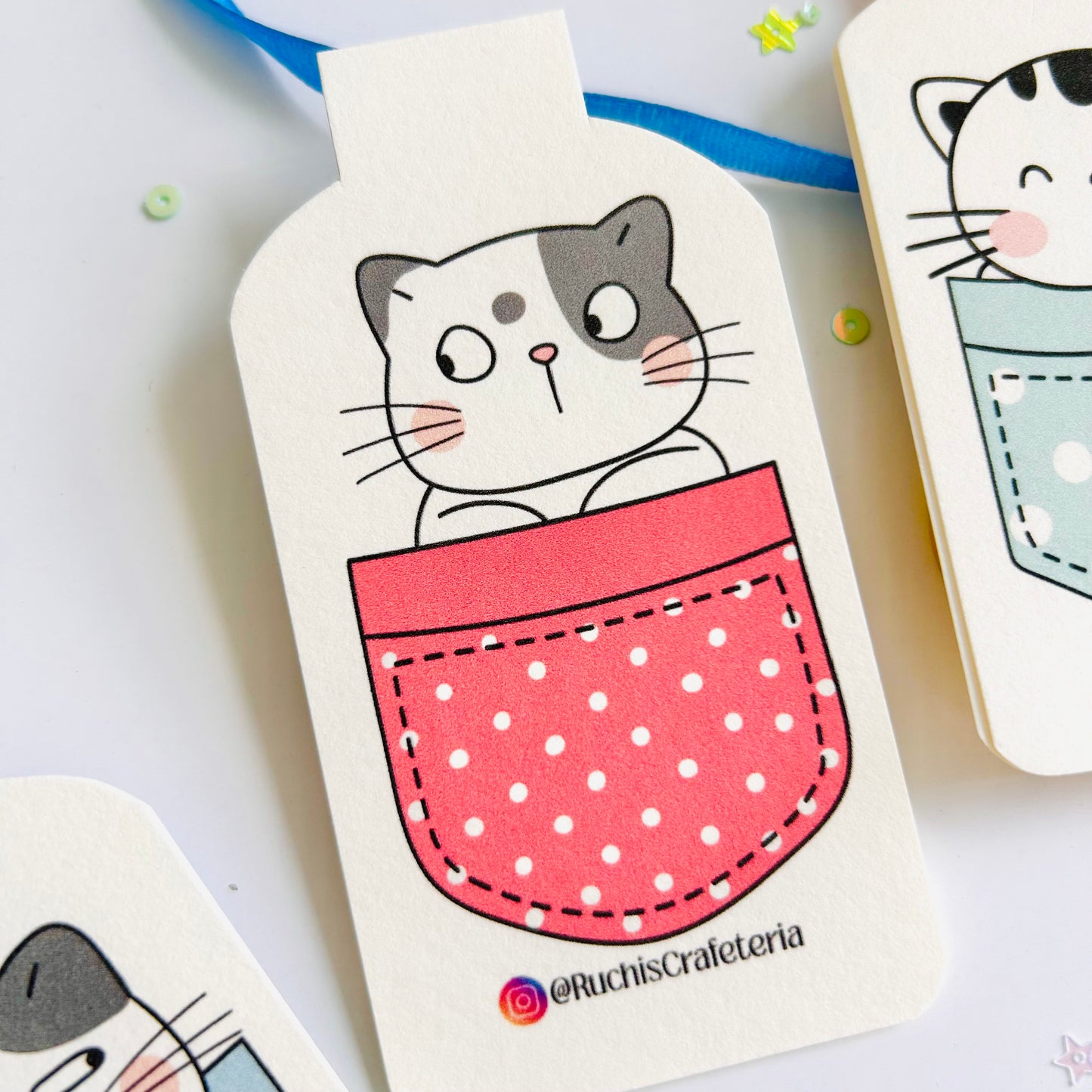 “Pocket Purrs” – Set of 3 Magnetic Bookmarks