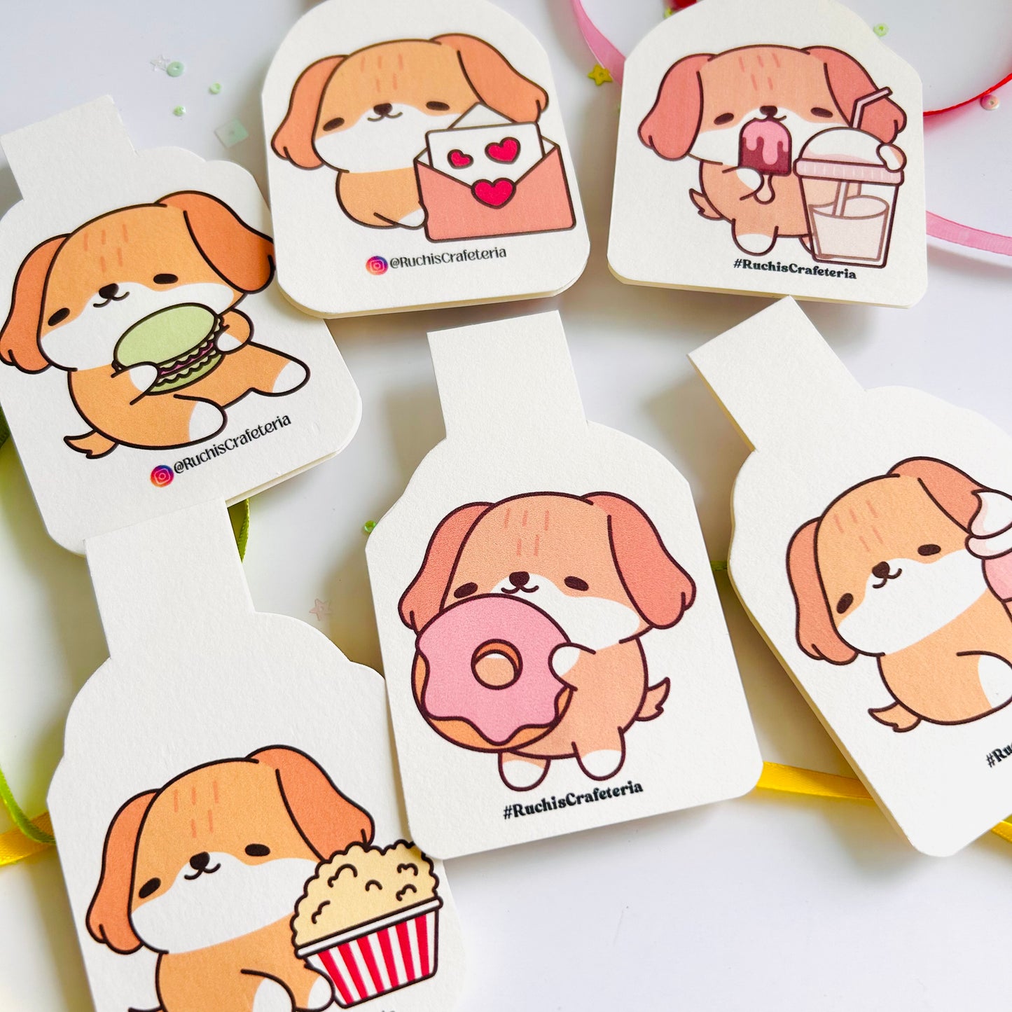 🐶 Bruno’s Treat Parade – Set of 6 Magnetic Bookmarks