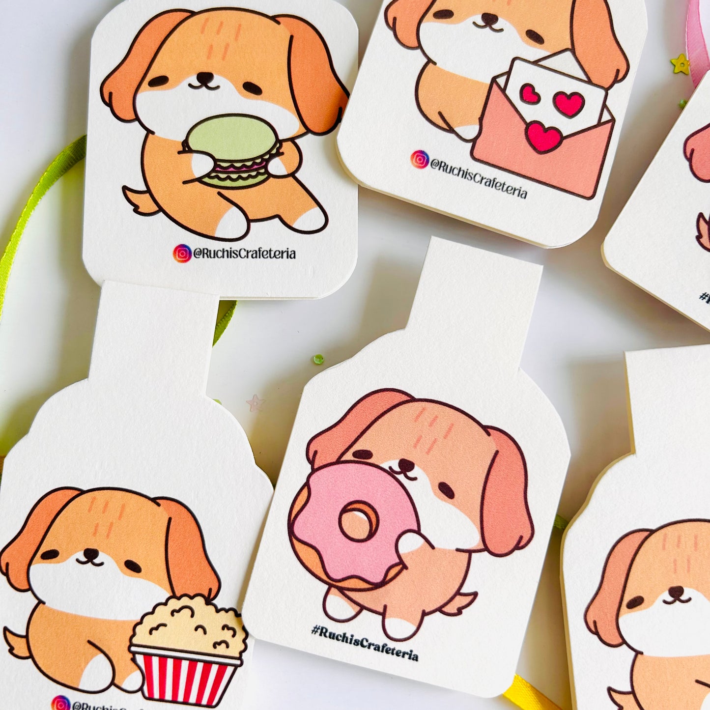 🐶 Bruno’s Treat Parade – Set of 6 Magnetic Bookmarks