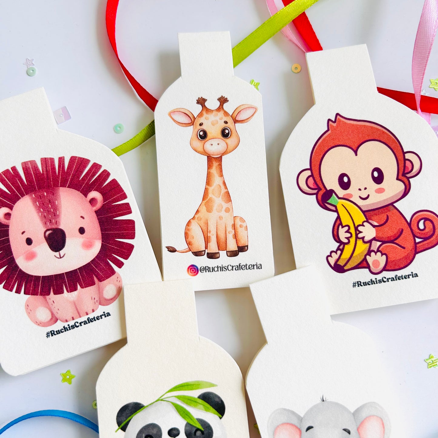 🌿 “Jungle Whispers” – Set of 5 Magnetic Bookmarks Gentle Friends for Curious Pages