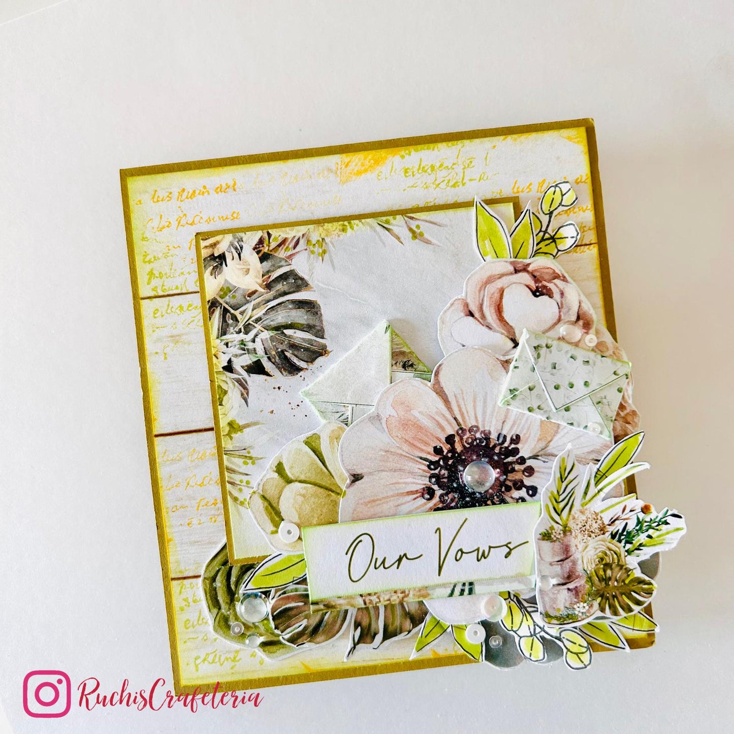 🌿 Decorative Love Card – “Our Vows”