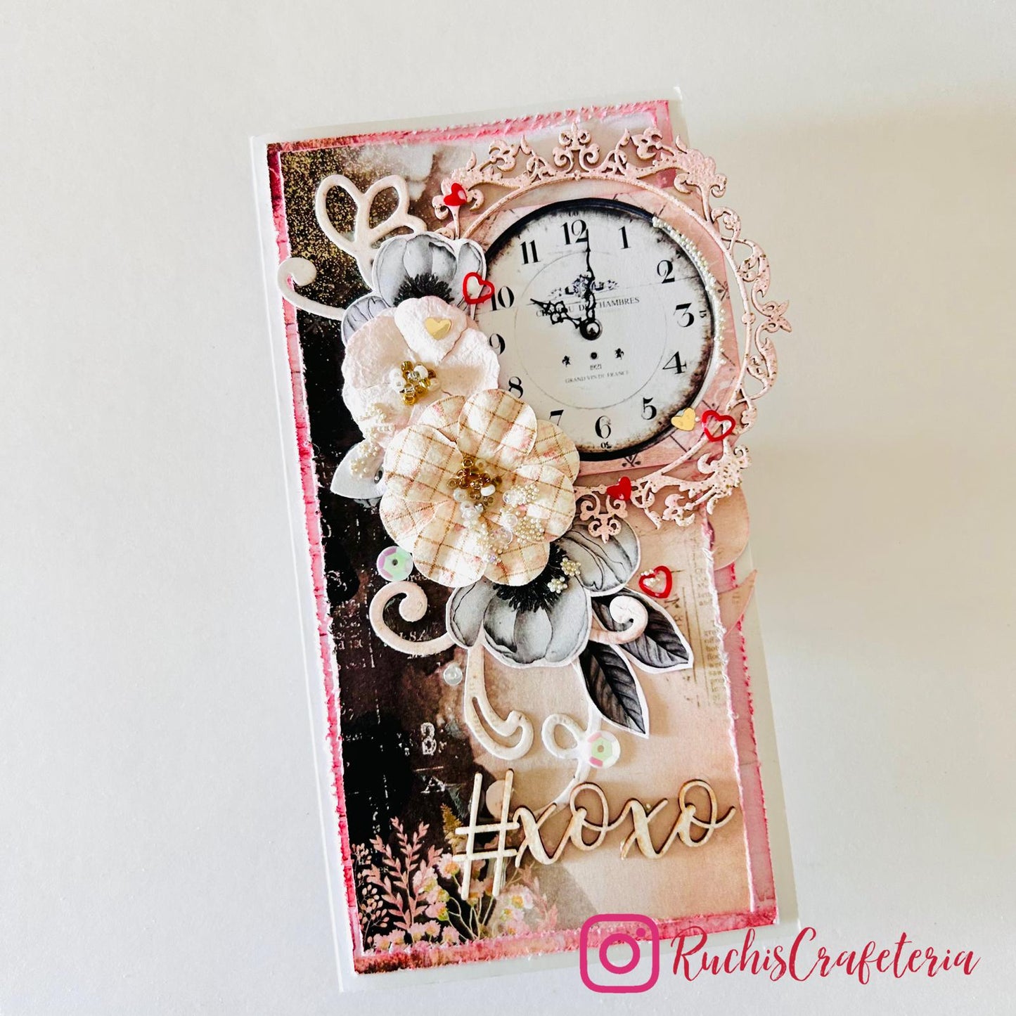 💖 Shabby Chic Card – 'XOXO'