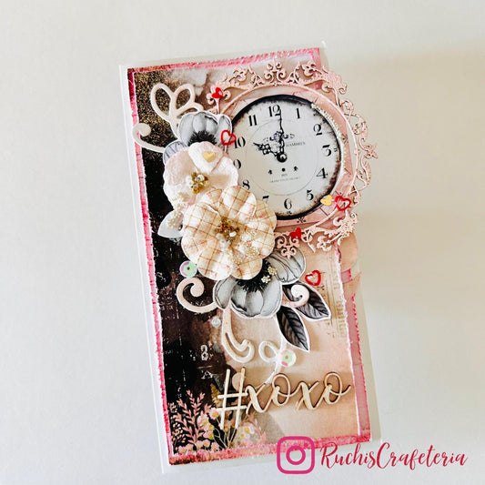 💖 Shabby Chic Card – 'XOXO'