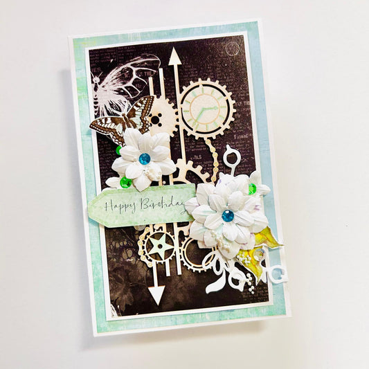 🌺⚙️🕰 Handmade Birthday Card