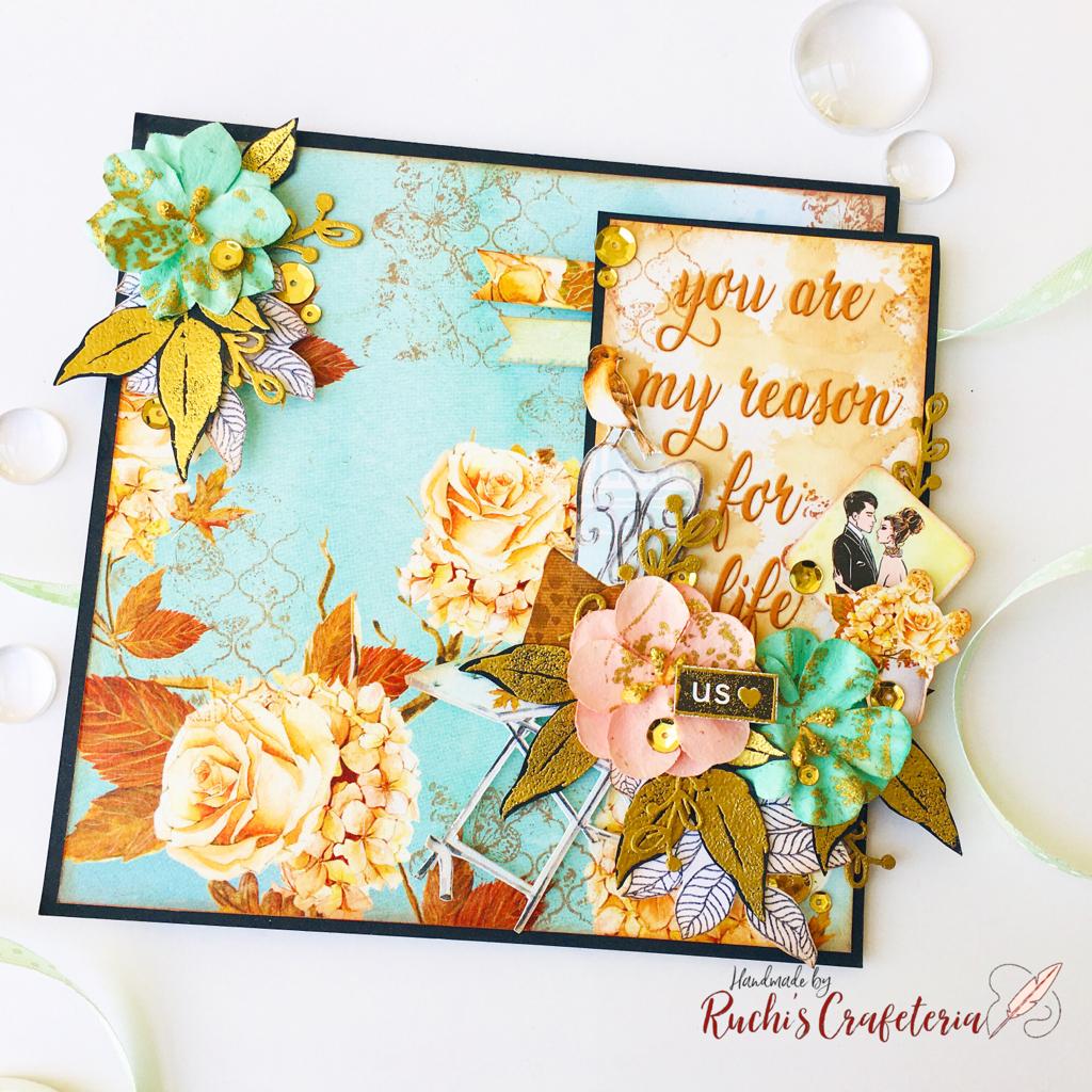 💛 Mixed Media Card – “You Are My Reason for Life”