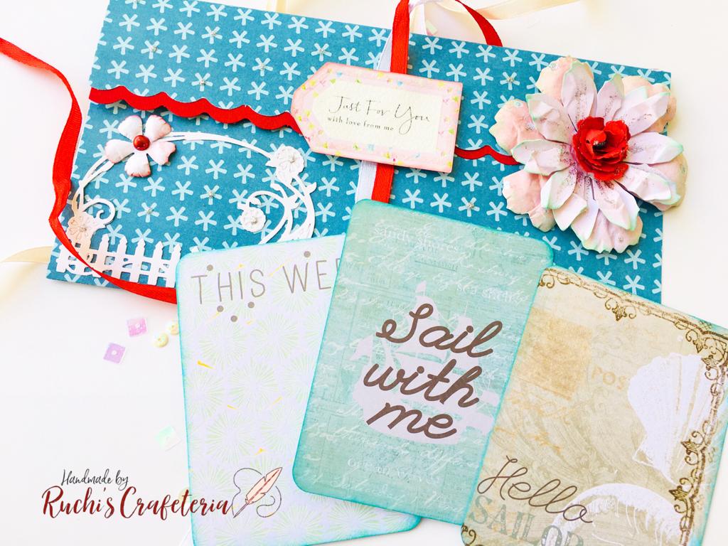 🌸🎀 Just For You – Handmade Envelope Card with Tags