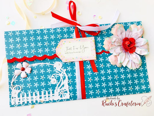 🌸🎀 Just For You – Handmade Envelope Card with Tags