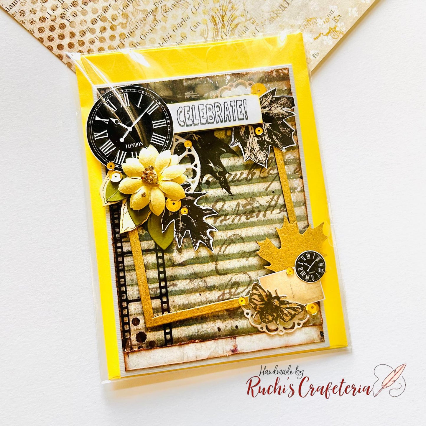 🌼 Vintage Birthday Card – “Celebrate!”