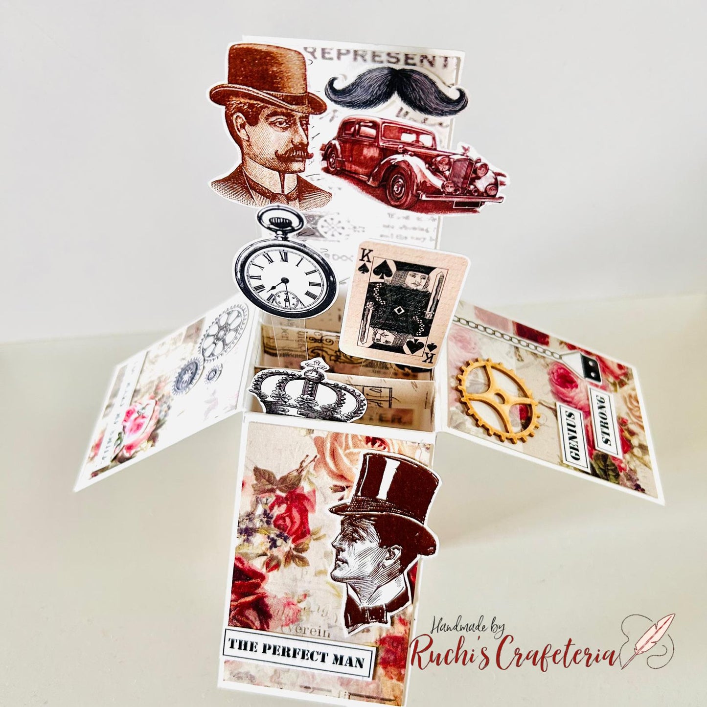 ⏳ Handmade Pop‑Up Box Card – For Him
