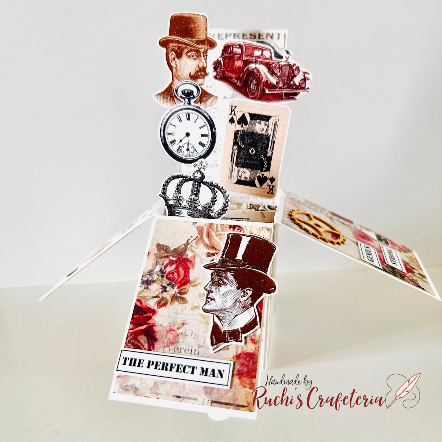 ⏳ Handmade Pop‑Up Box Card – For Him