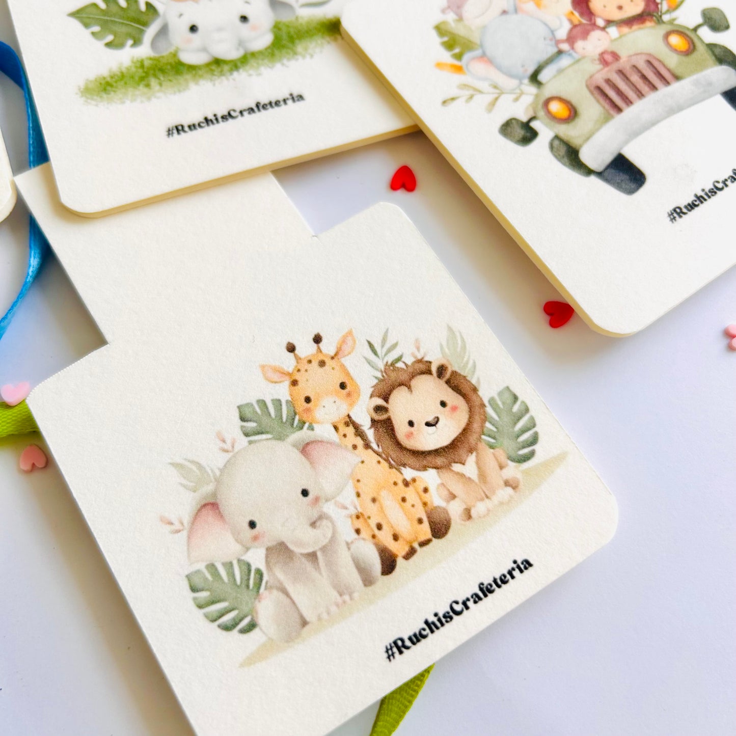 🐾 “Safari Buddies” – Set of 4 Magnetic Bookmarks