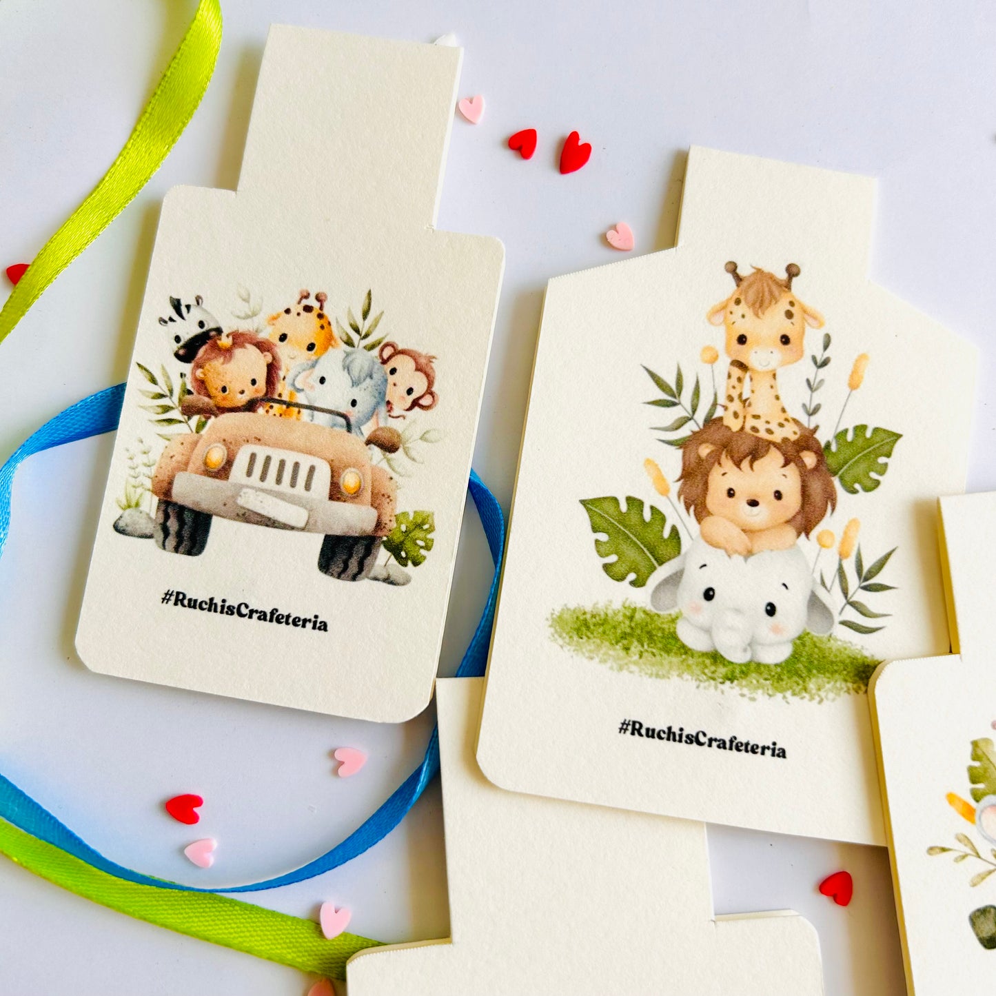🐾 “Safari Buddies” – Set of 4 Magnetic Bookmarks